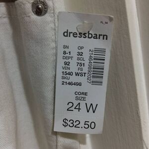 Westport 62 Women's White Relaxed Crop Pants Size 24W